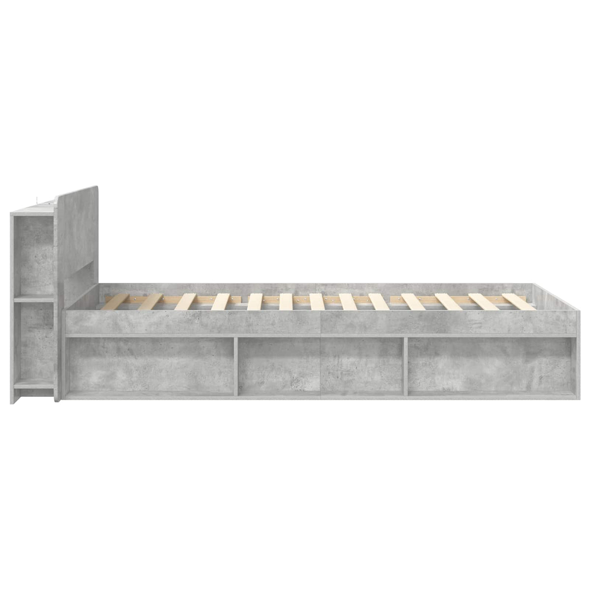 Sengestel med opbevaring Betongrå 80 x 200 cm Konstrueret træ