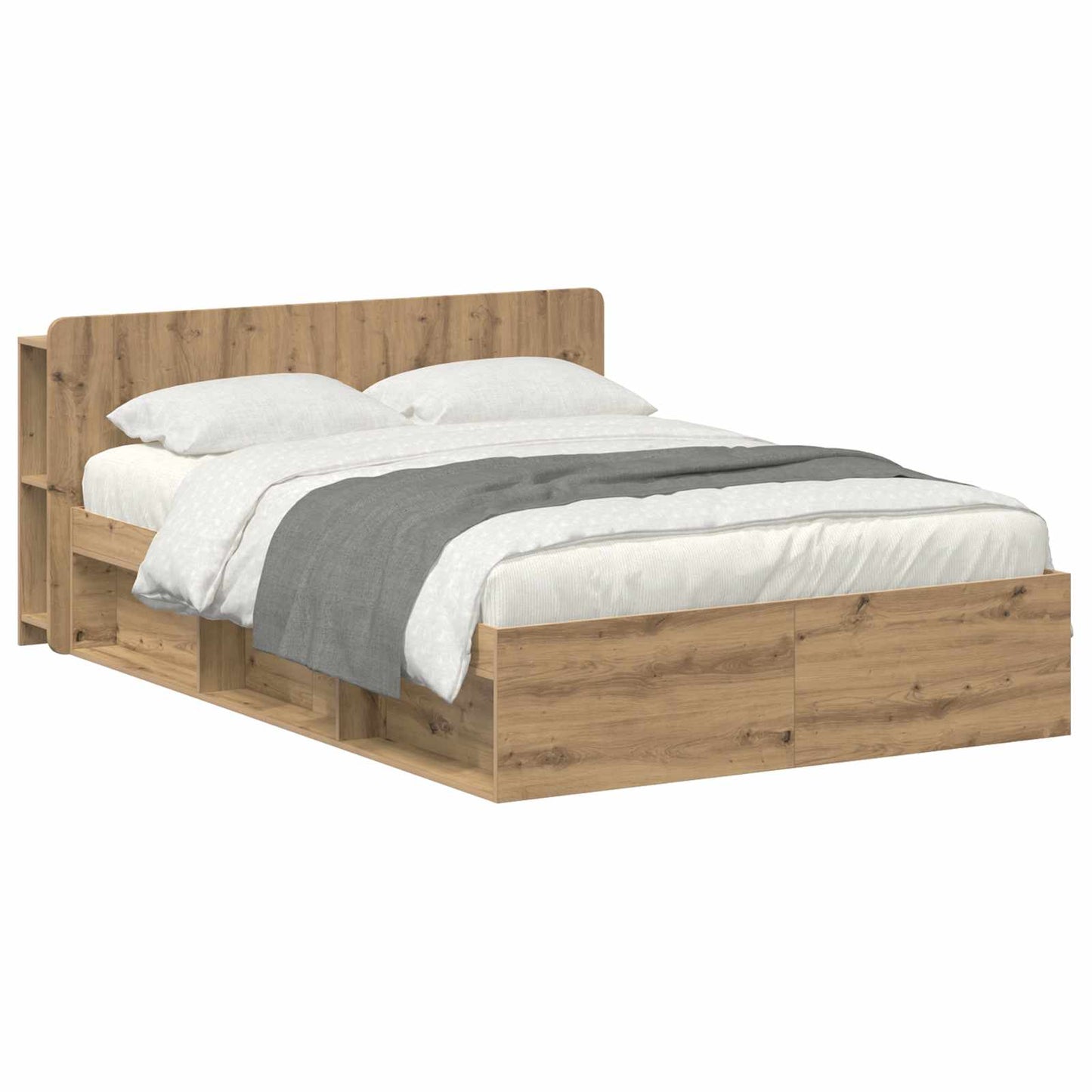 Sengestel med opbevaring med hovedgærde Artisan-eg 140 x 190 cm