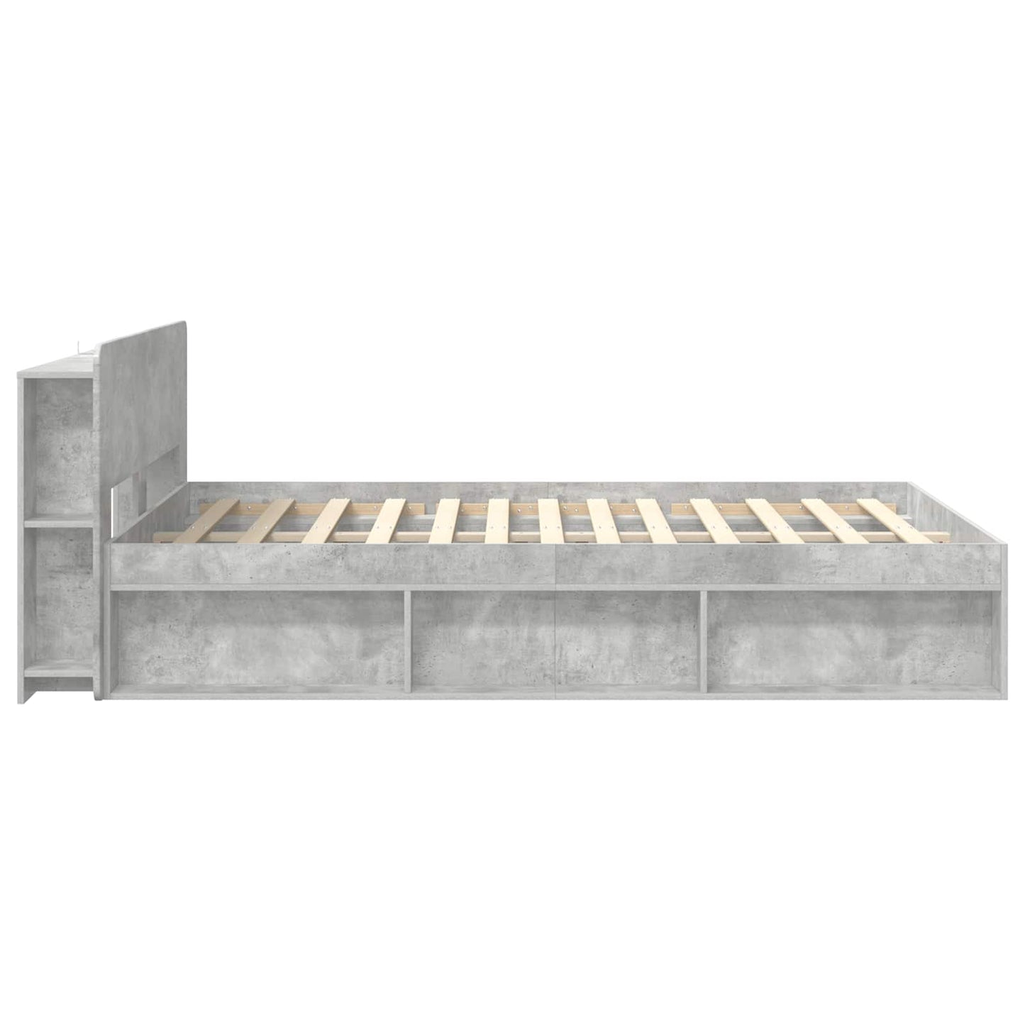 Sengestel med opbevaring Betongrå 140 x 190 cm Konstrueret træ