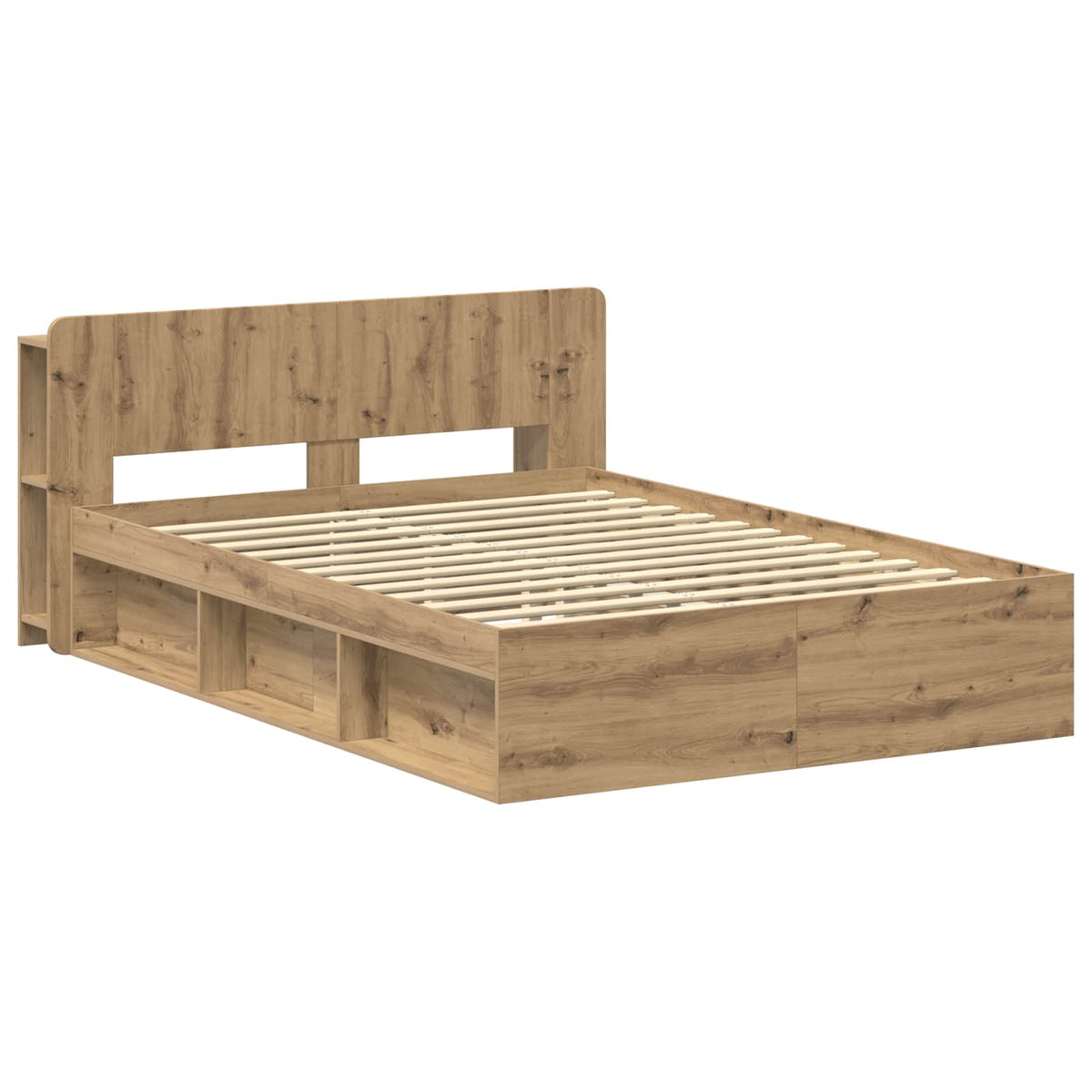 Sengestel med opbevaring med hovedgærde Artisan-eg 150 x 200 cm