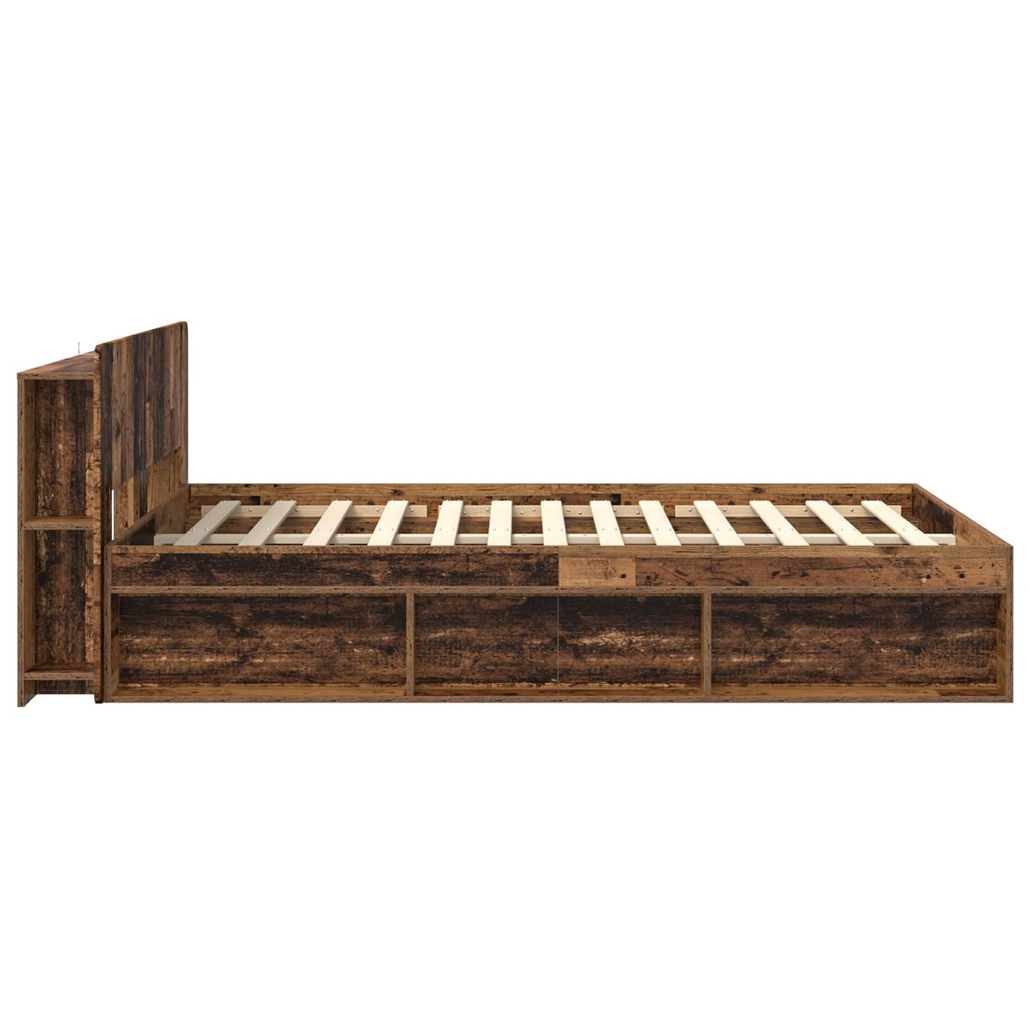 Sengestel med opbevaring Gammelt træ 150 x 200 cm