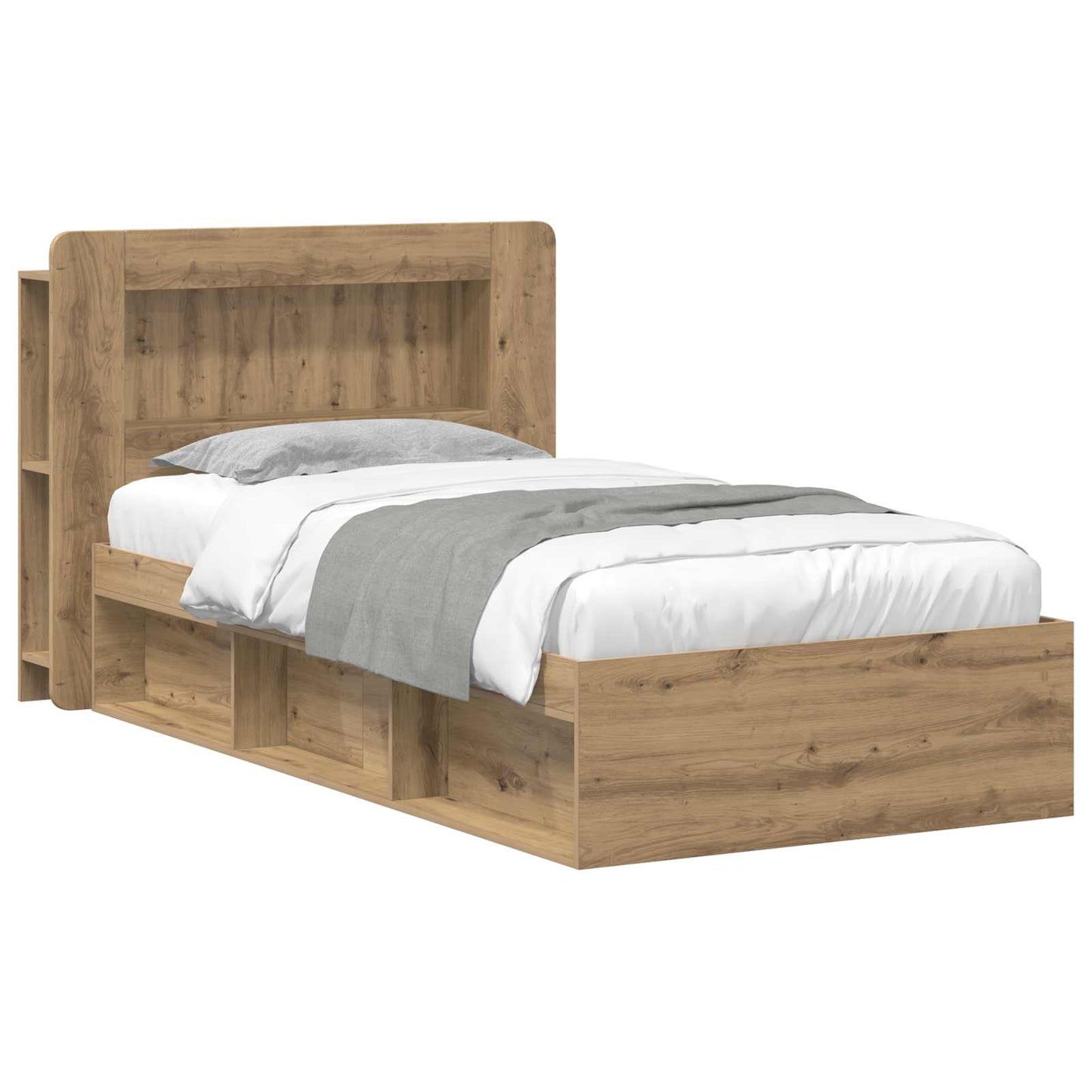 Sengestel med opbevaring Artisan-eg 75 x 190 cm Konstrueret træ