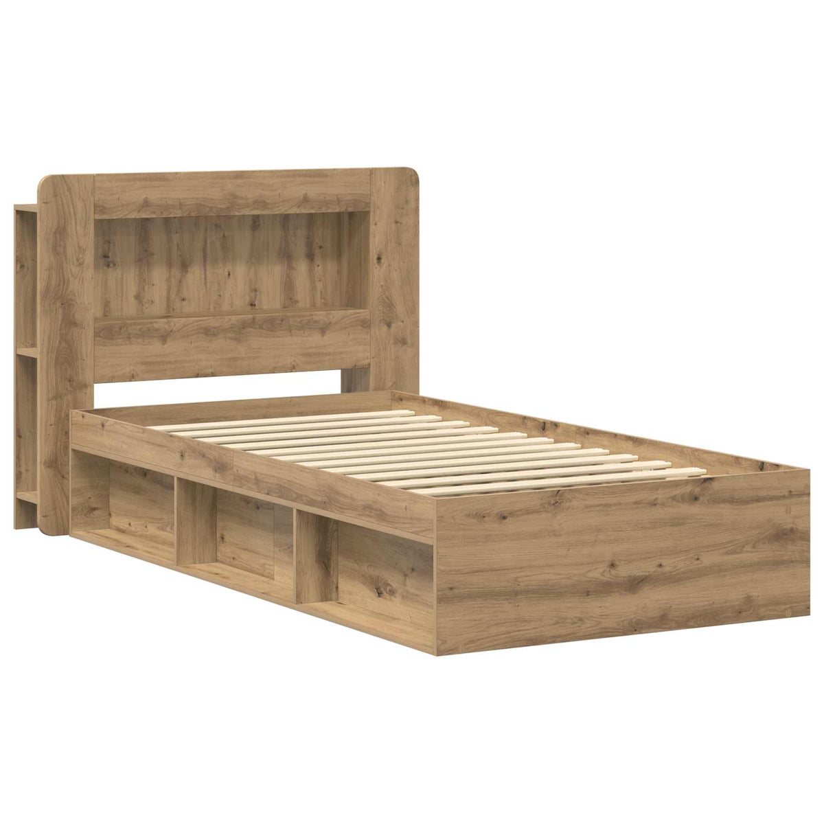 Sengestel med opbevaring Artisan-eg 75 x 190 cm Konstrueret træ