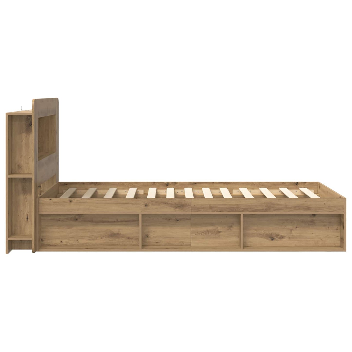 Sengestel med opbevaring Artisan-eg 75 x 190 cm Konstrueret træ