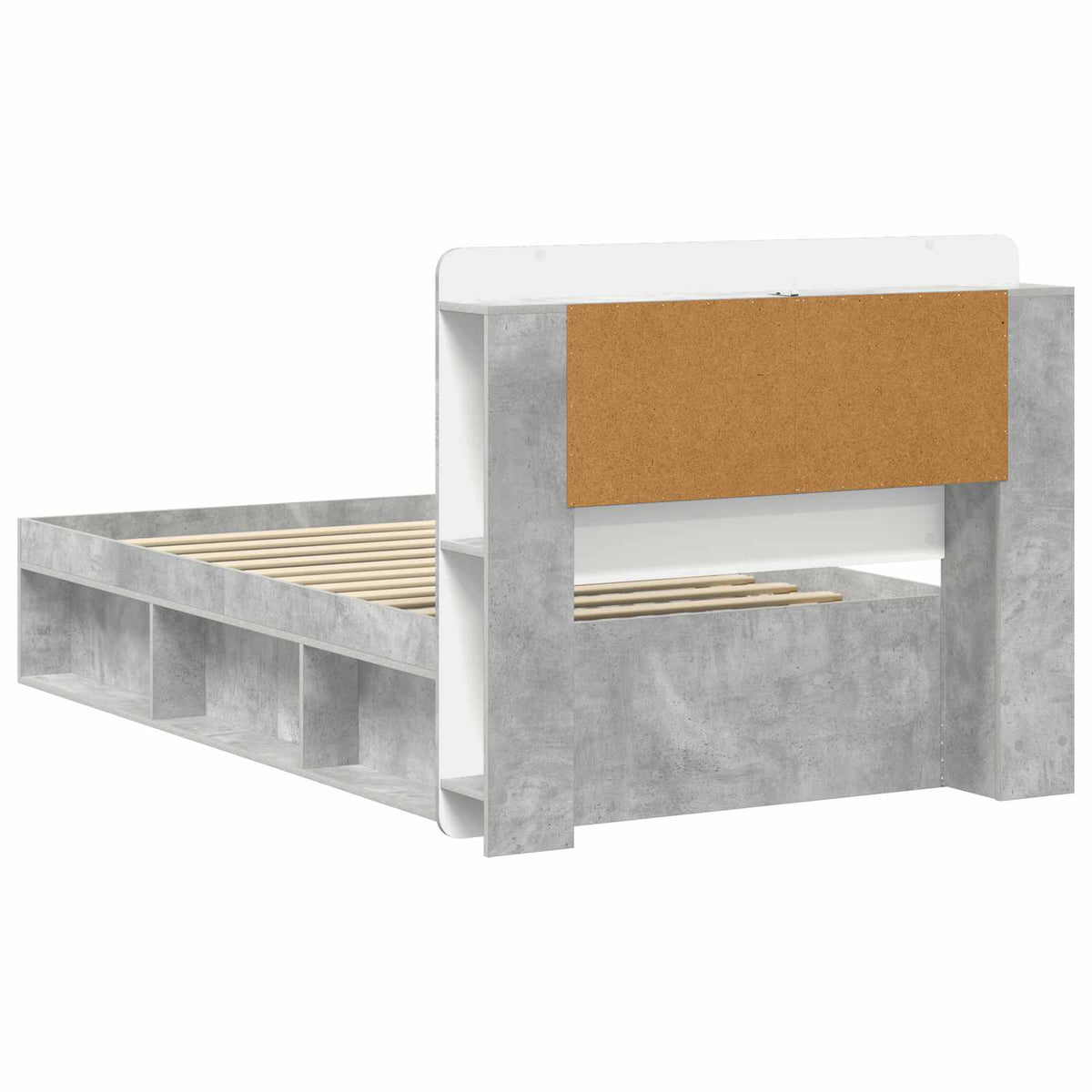 Sengestel med opbevaring Betongrå 75 x 190 cm Konstrueret træ