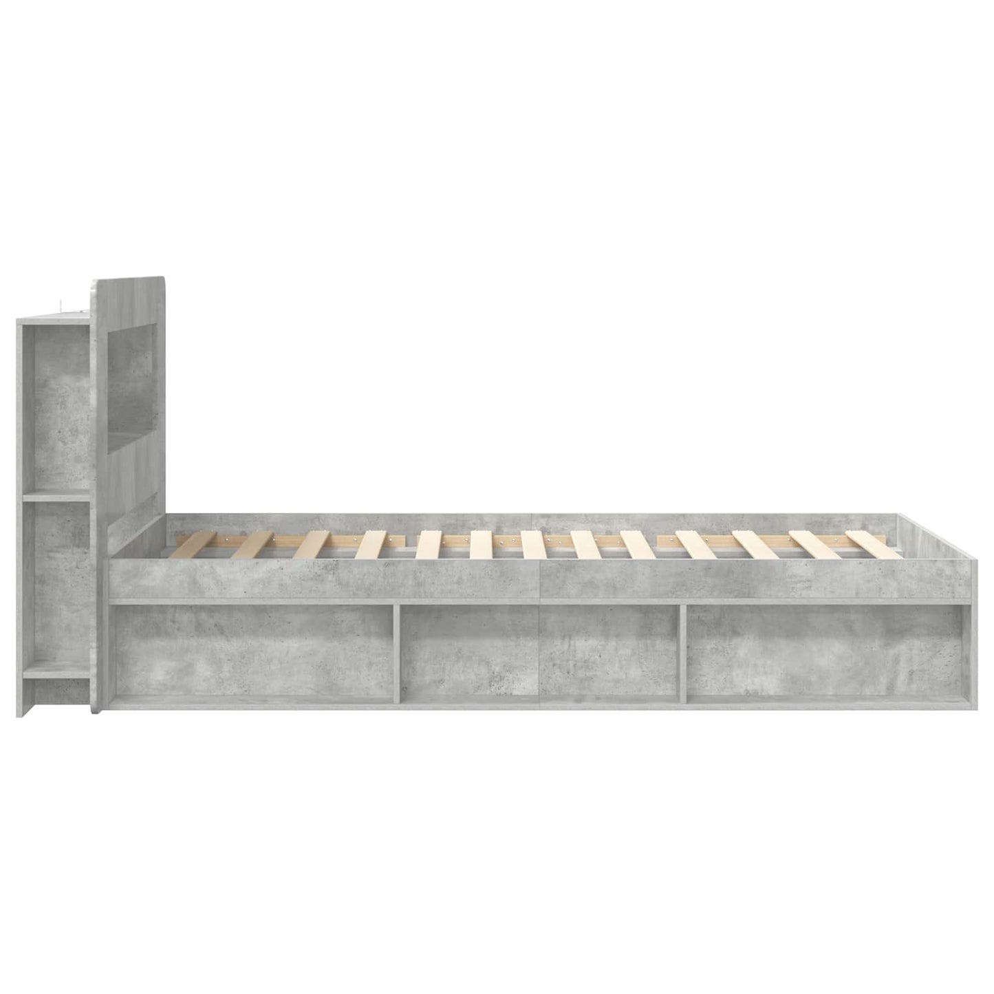 Sengestel med opbevaring Betongrå 75 x 190 cm Konstrueret træ