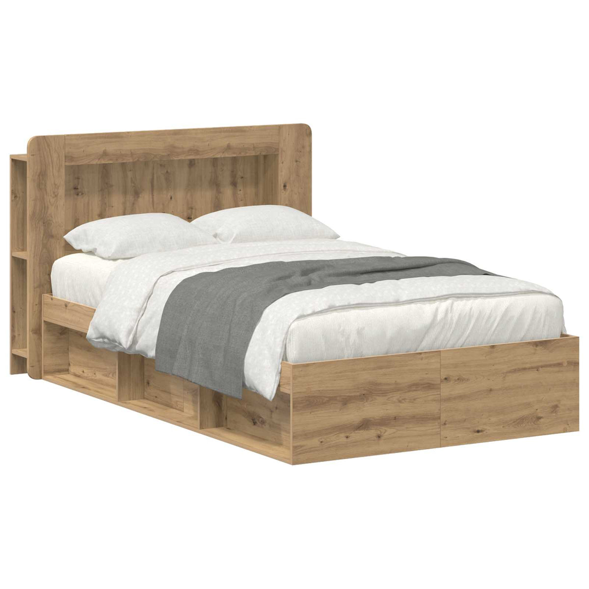 Sengestel med opbevaring med hovedgærde Artisan-eg 120 x 190 cm