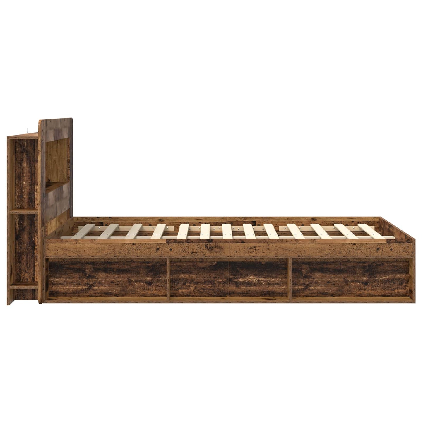 Sengestel med opbevaring Gammelt træ 120 x 190 cm