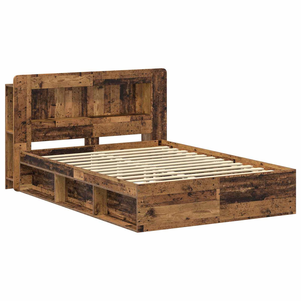 Sengestel med opbevaring Gammelt træ 135 x 190 cm