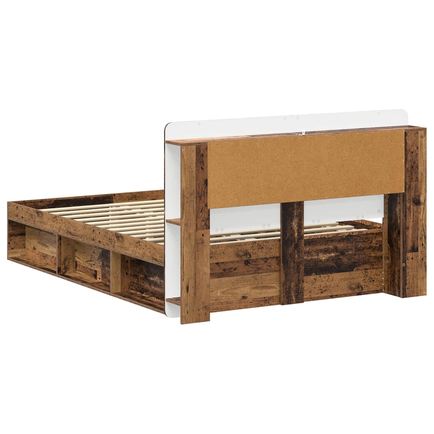 Sengestel med opbevaring Gammelt træ 135 x 190 cm