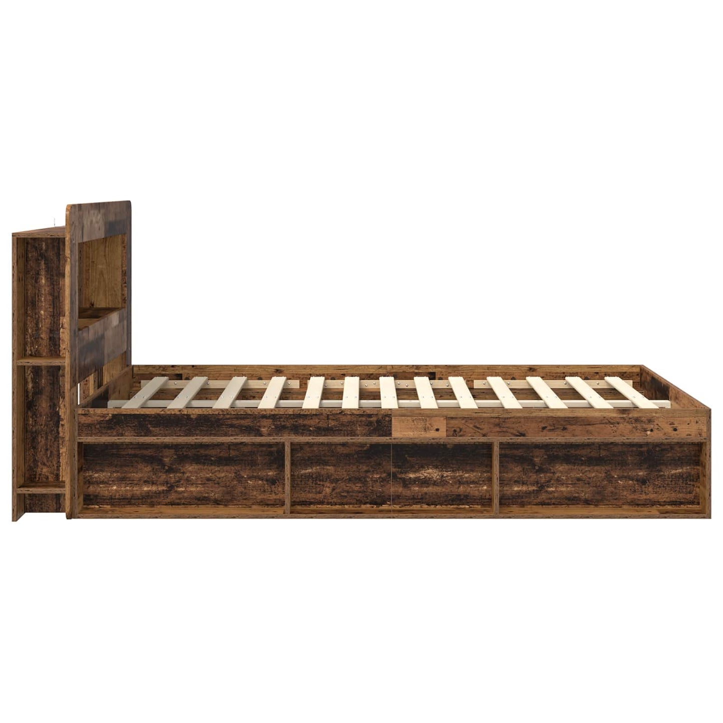 Sengestel med opbevaring Gammelt træ 135 x 190 cm