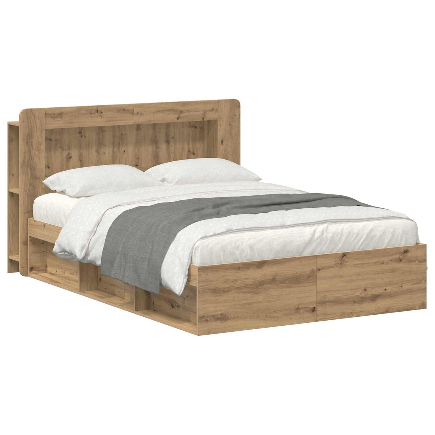 Sengestel med opbevaring med hovedgærde Artisan-eg 140 x 190 cm