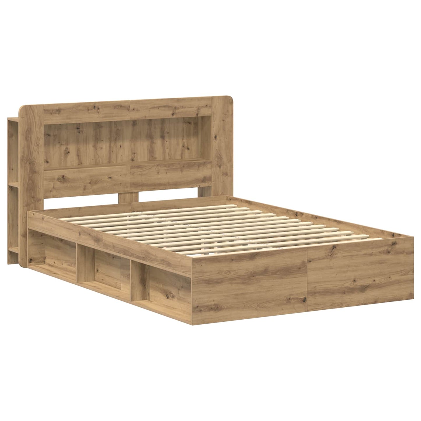 Sengestel med opbevaring med hovedgærde Artisan-eg 140 x 190 cm