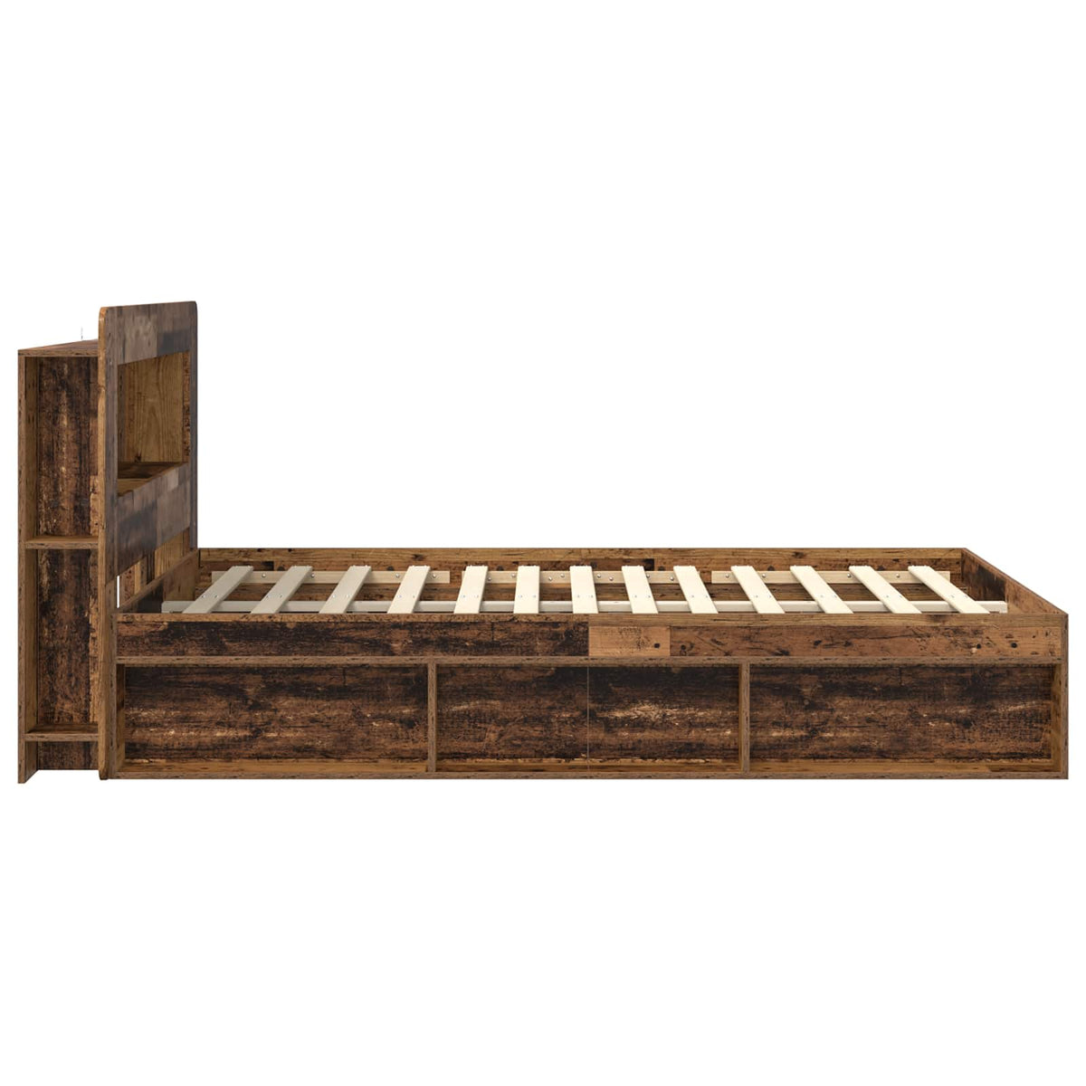 Sengestel med opbevaring Gammelt træ 140 x 190 cm