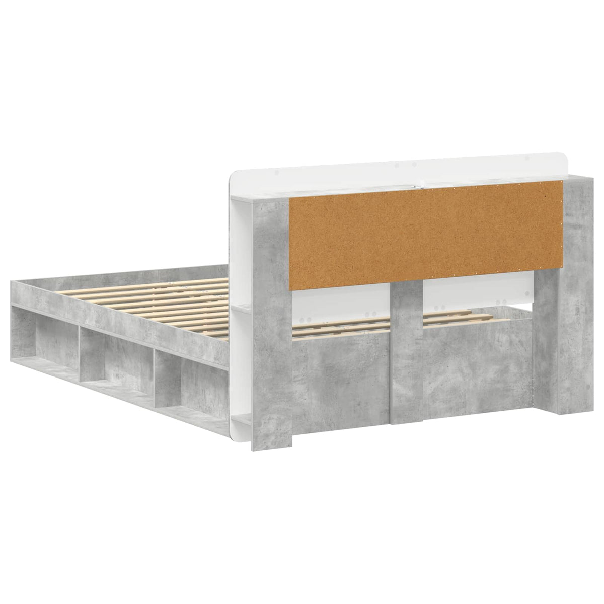 Sengestel med opbevaring Betongrå 140 x 200 cm Konstrueret træ