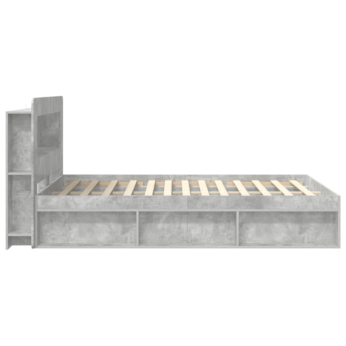 Sengestel med opbevaring Betongrå 140 x 200 cm Konstrueret træ