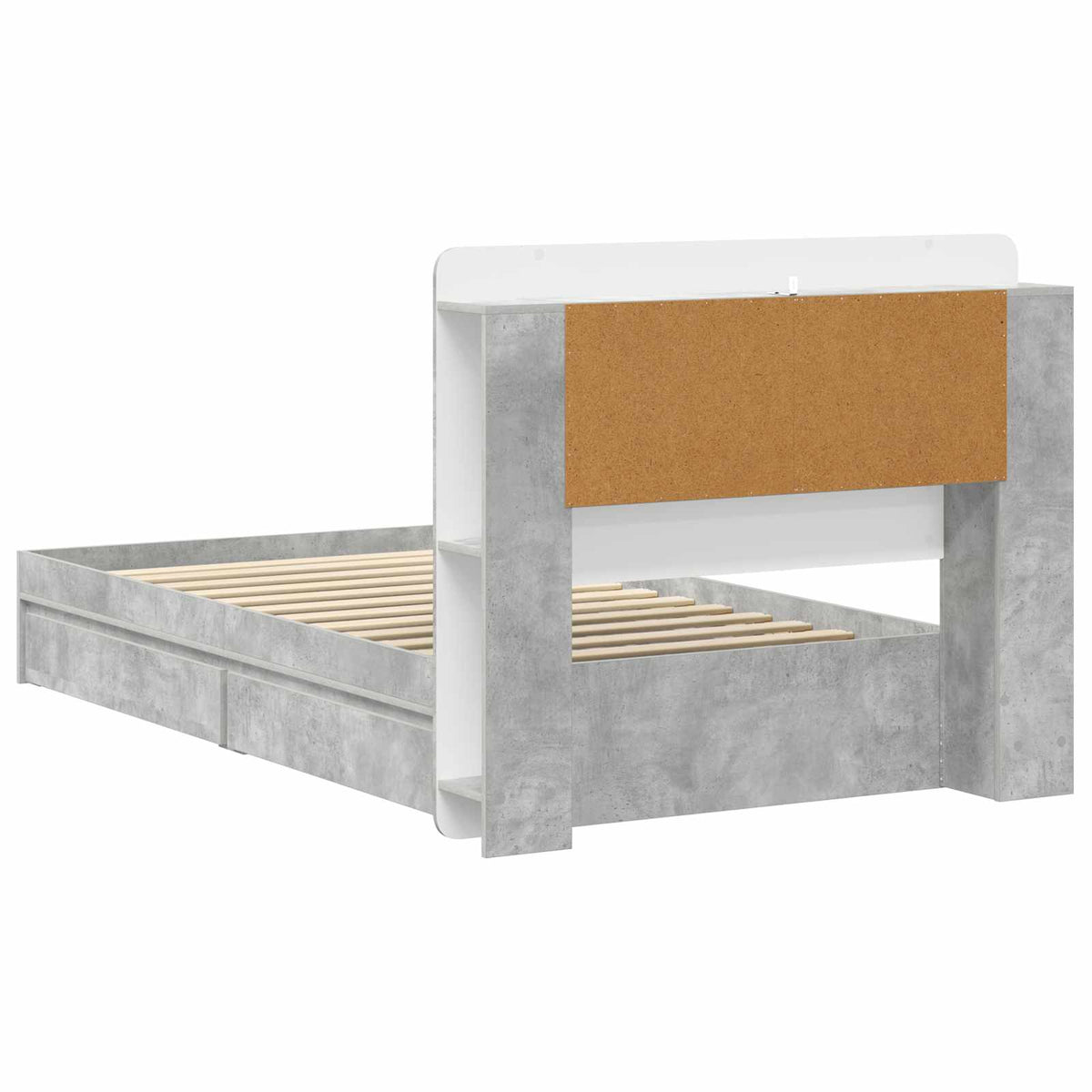 Sengestel med opbevaring Betongrå 90 x 190 cm Konstrueret træ