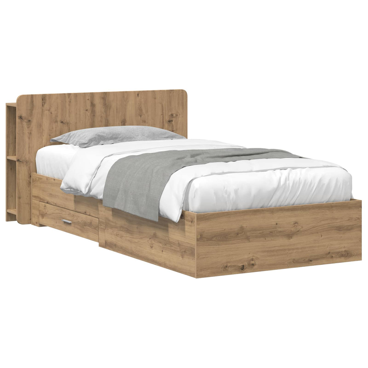 Sengestel med opbevaring Artisan-eg 90 x 190 cm Konstrueret træ