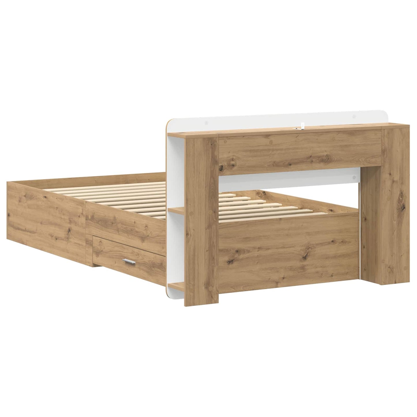 Sengestel med opbevaring Artisan-eg 90 x 190 cm Konstrueret træ