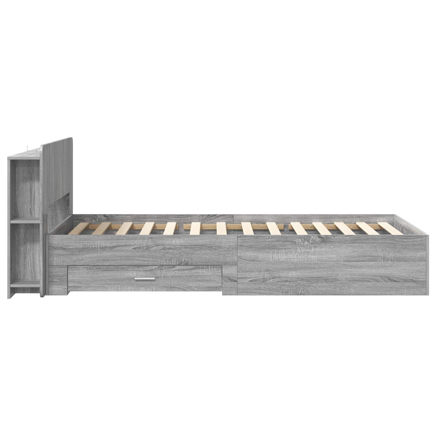 Sengestel med opbevaring Grå Sonoma 90 x 190 cm Konstrueret træ
