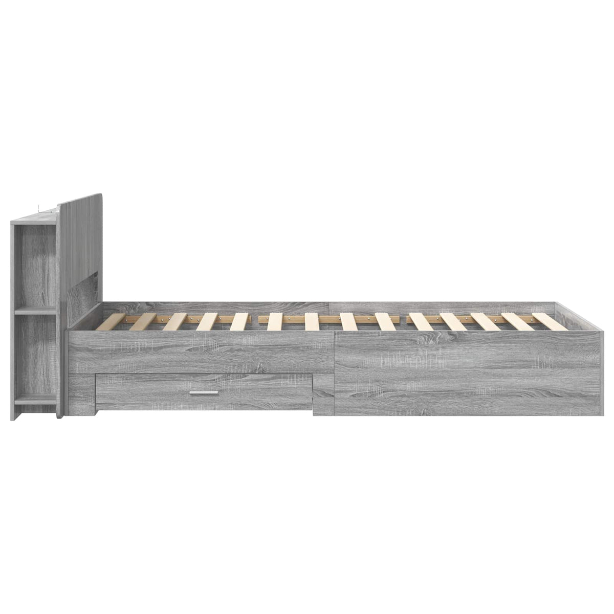 Sengestel med opbevaring Grå Sonoma 90 x 200 cm Konstrueret træ