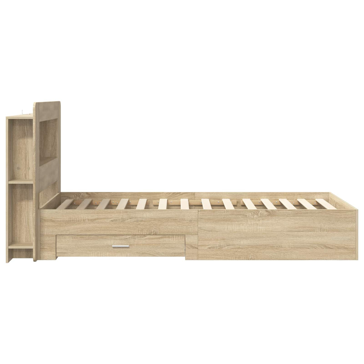 Sengestel med opbevaring Sonoma-eg 90 x 190 cm Konstrueret træ