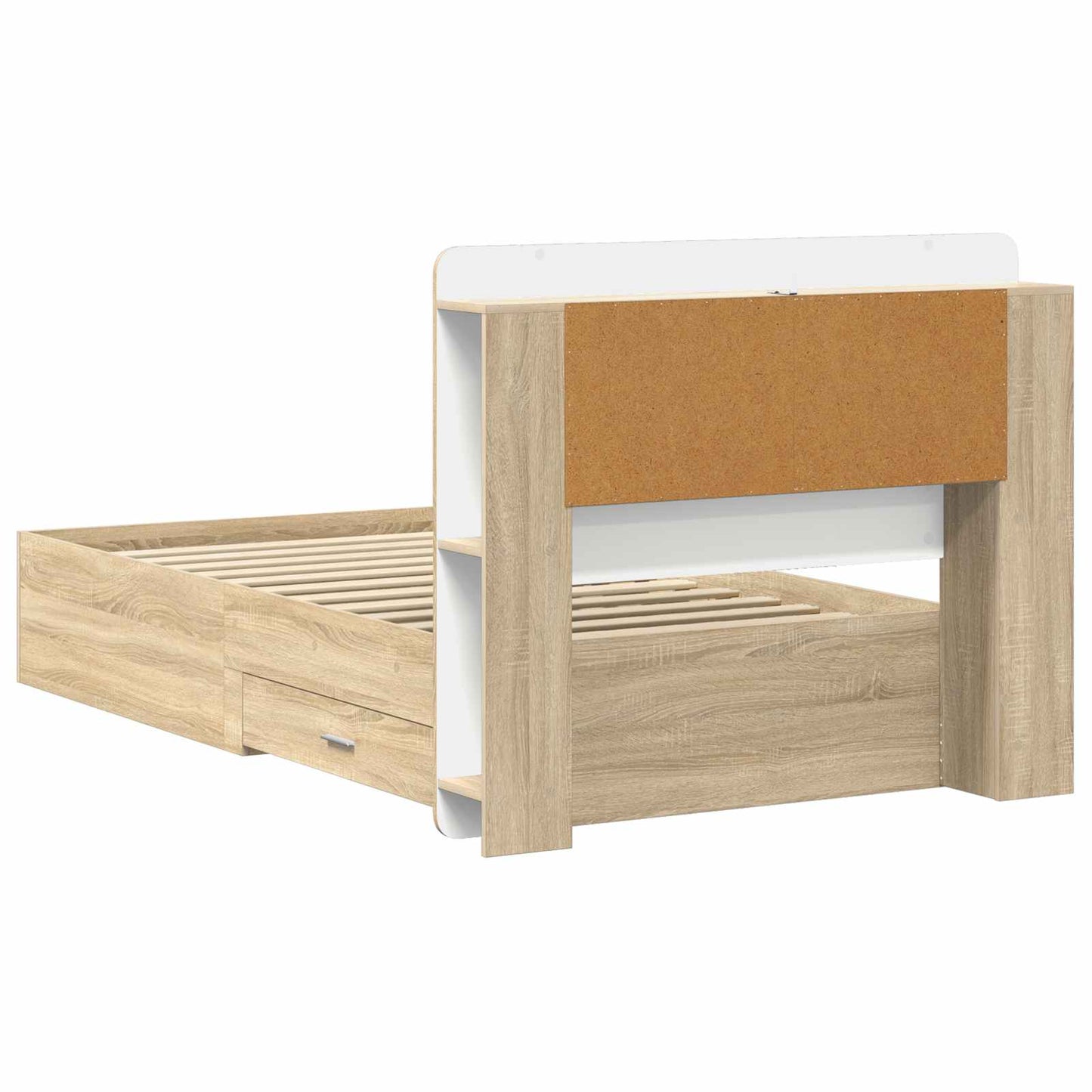Sengestel med opbevaring Sonoma-eg 100 x 200 cm Konstrueret træ