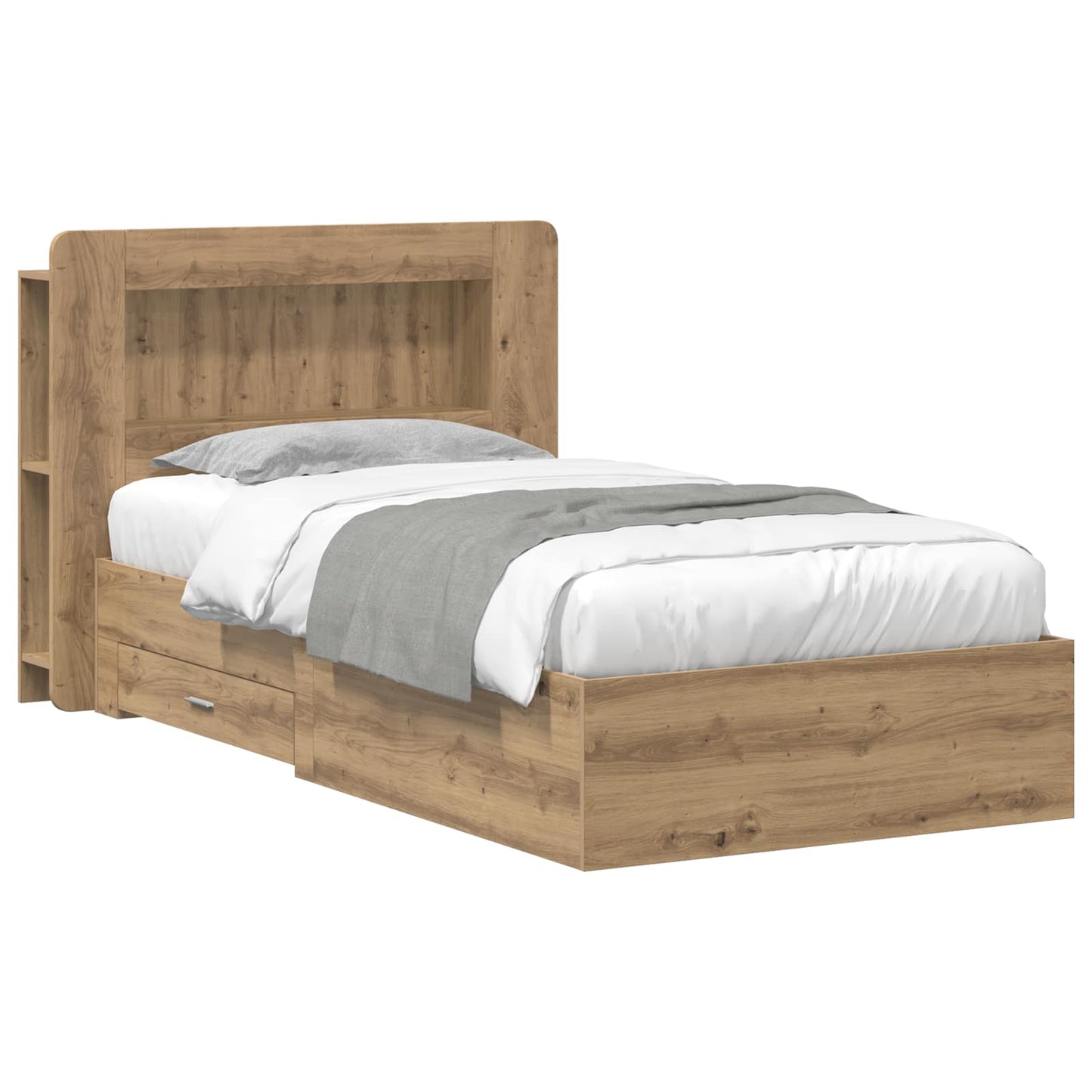 Sengestel med opbevaring Artisan-eg 90 x 200 cm Konstrueret træ