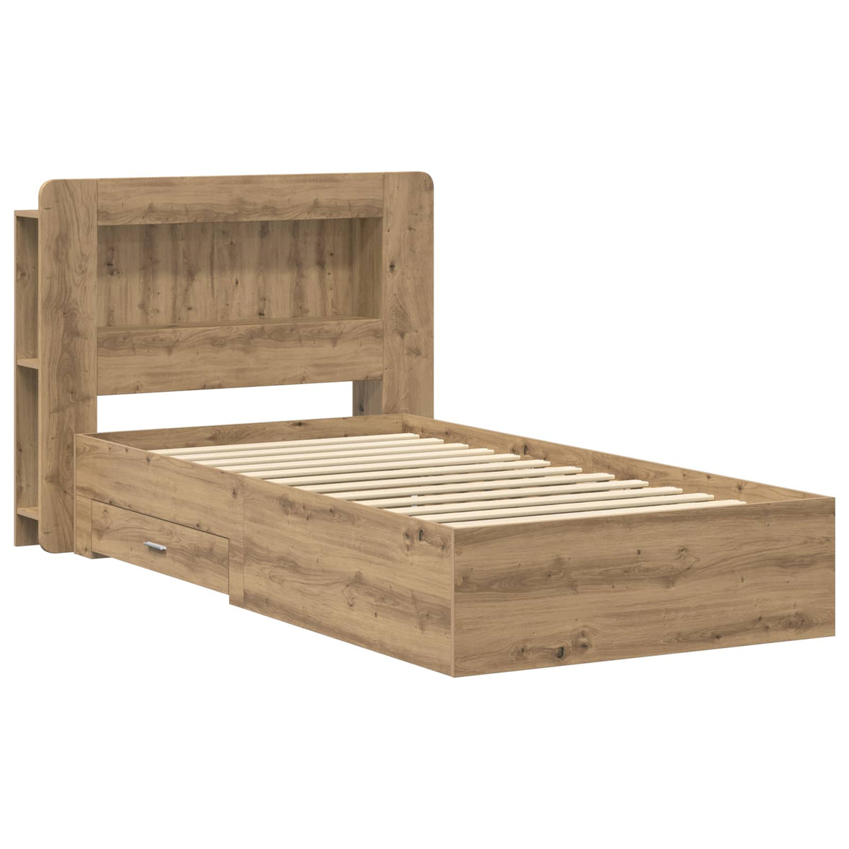 Sengestel med opbevaring Artisan-eg 90 x 200 cm Konstrueret træ