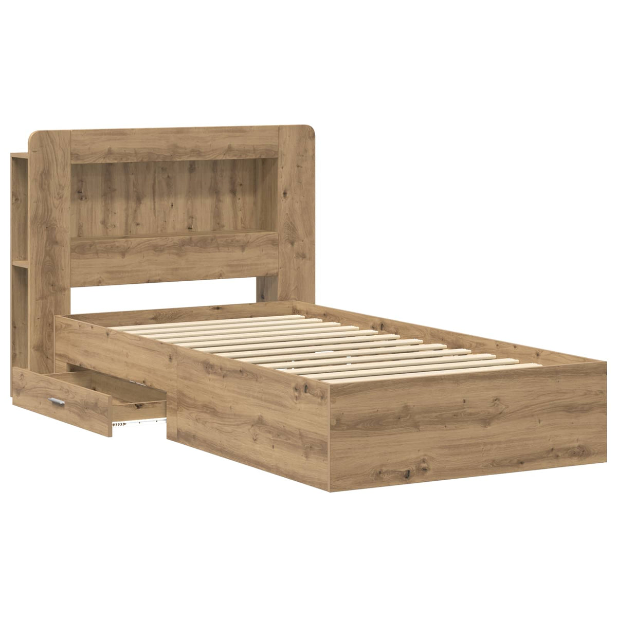 Sengestel med opbevaring Artisan-eg 90 x 200 cm Konstrueret træ
