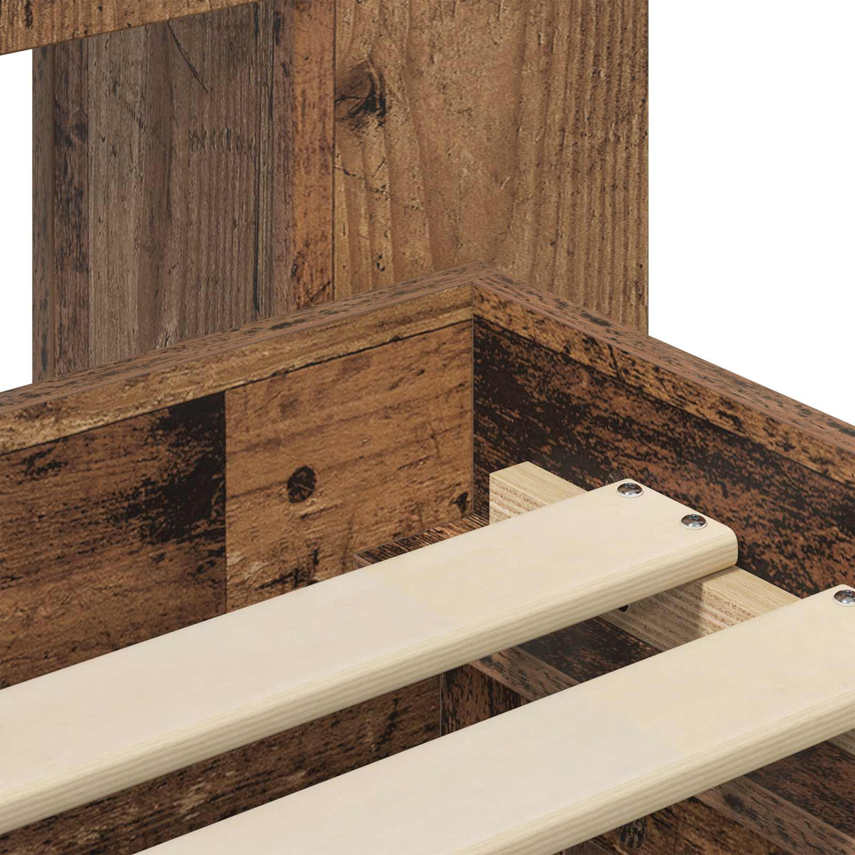 Sengestel med opbevaring Gammelt træ 120 x 190 cm