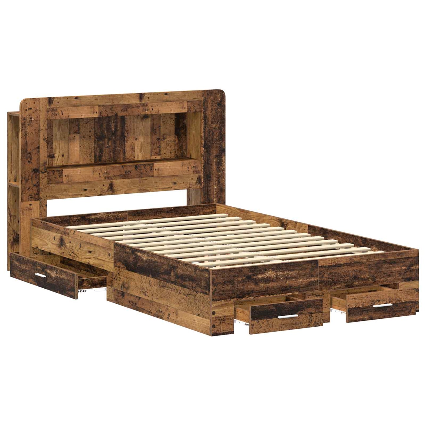 Sengestel med opbevaring Gammelt træ 120 x 190 cm