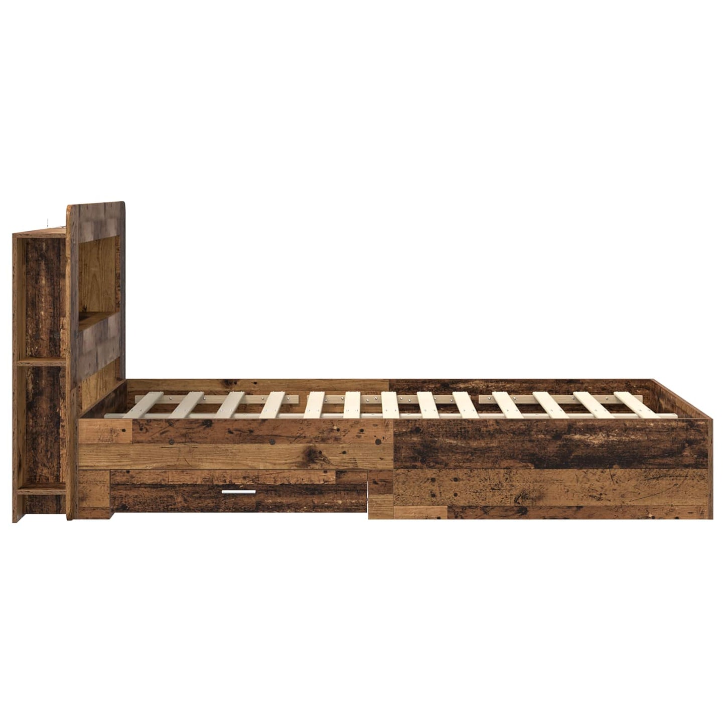 Sengestel med opbevaring Gammelt træ 120 x 190 cm