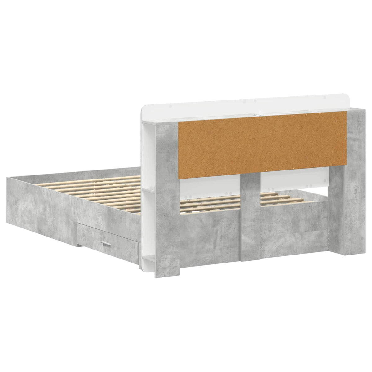 Sengestel med opbevaring Betongrå 150 x 200 cm Konstrueret træ