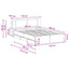 Sengestel med opbevaring og hovedgærde Røget eg 135 x 190 cm
