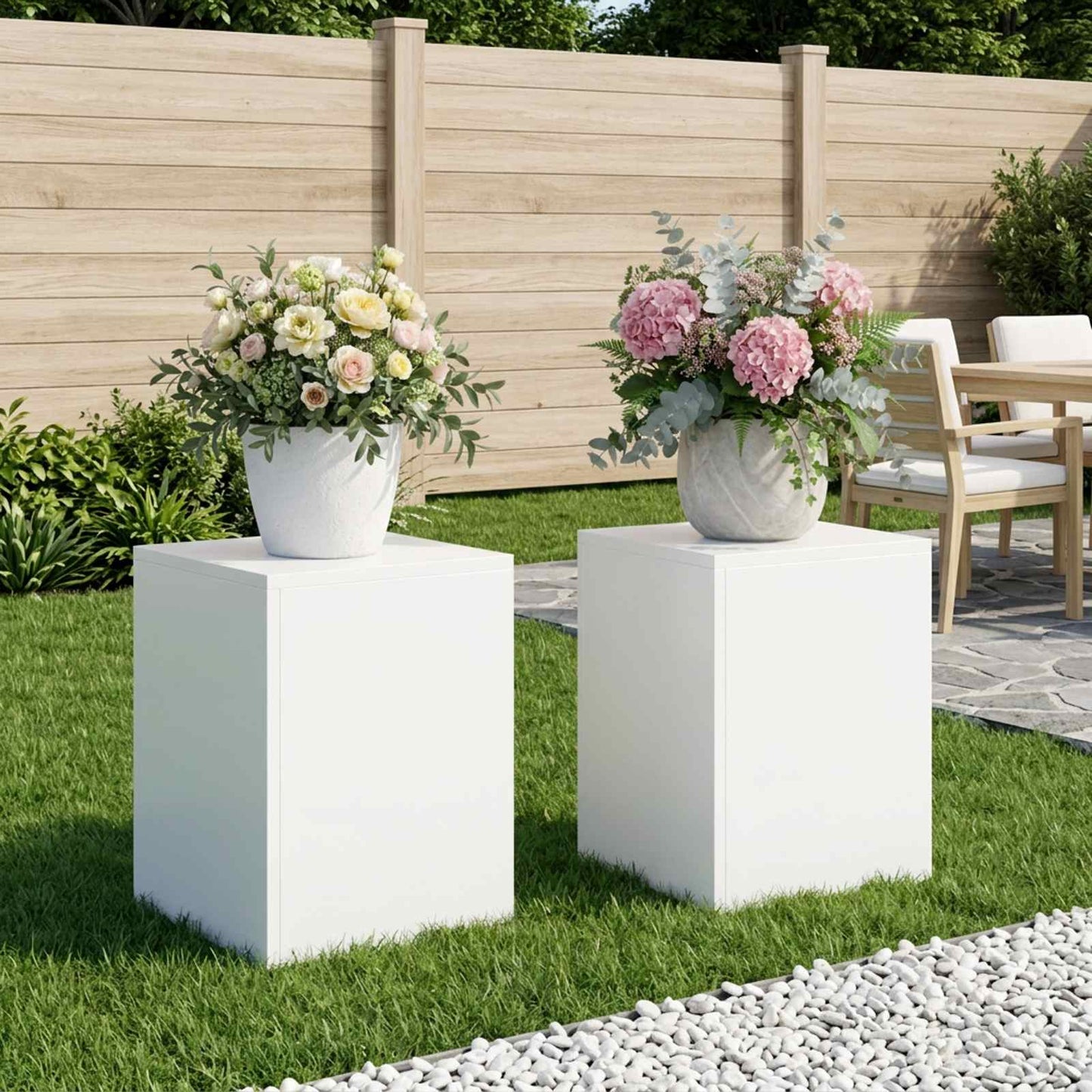 Planteholder 2 pcs Hvid 30 x 30 x 40 cm Stål