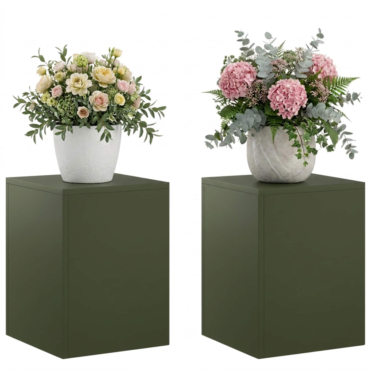 Planteholder 2 pcs Olivengrøn 30 x 30 x 40 cm Stål