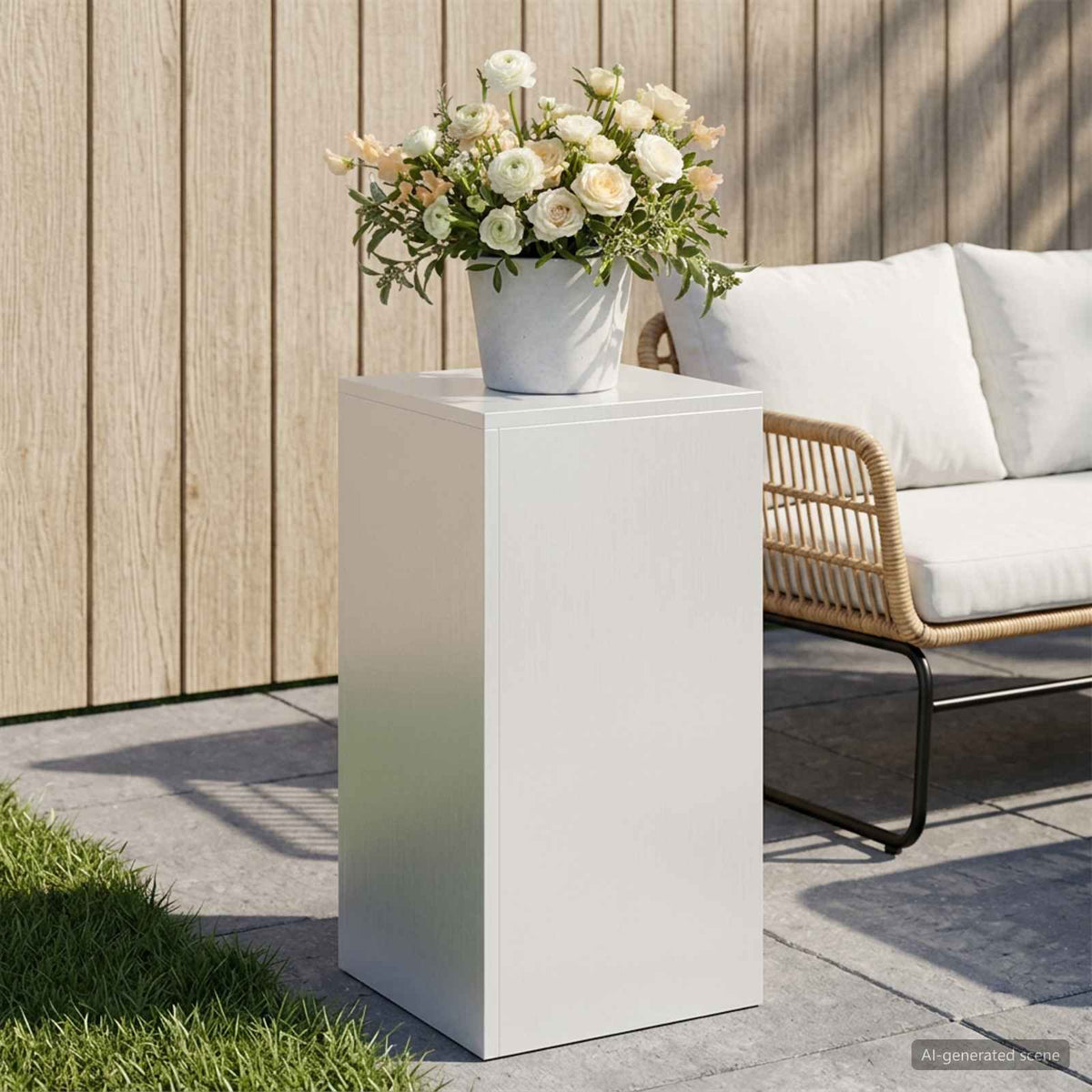 Planteholder Hvid 30 x 30 x 60 cm Stål