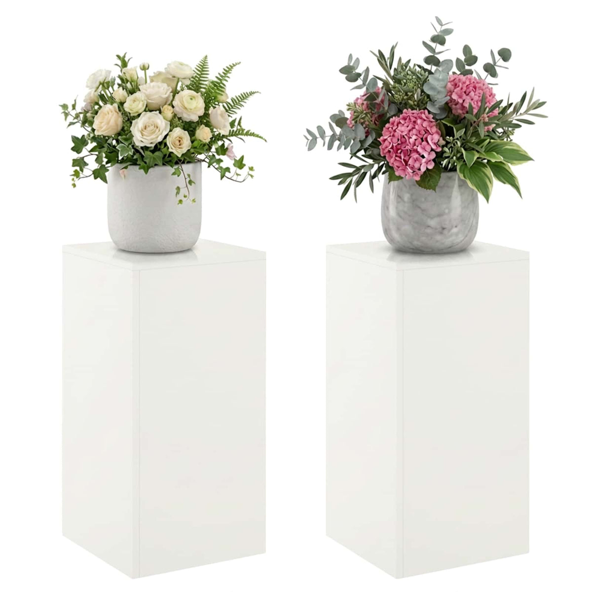 Planteholder 2 pcs Hvid 30 x 30 x 60 cm Stål