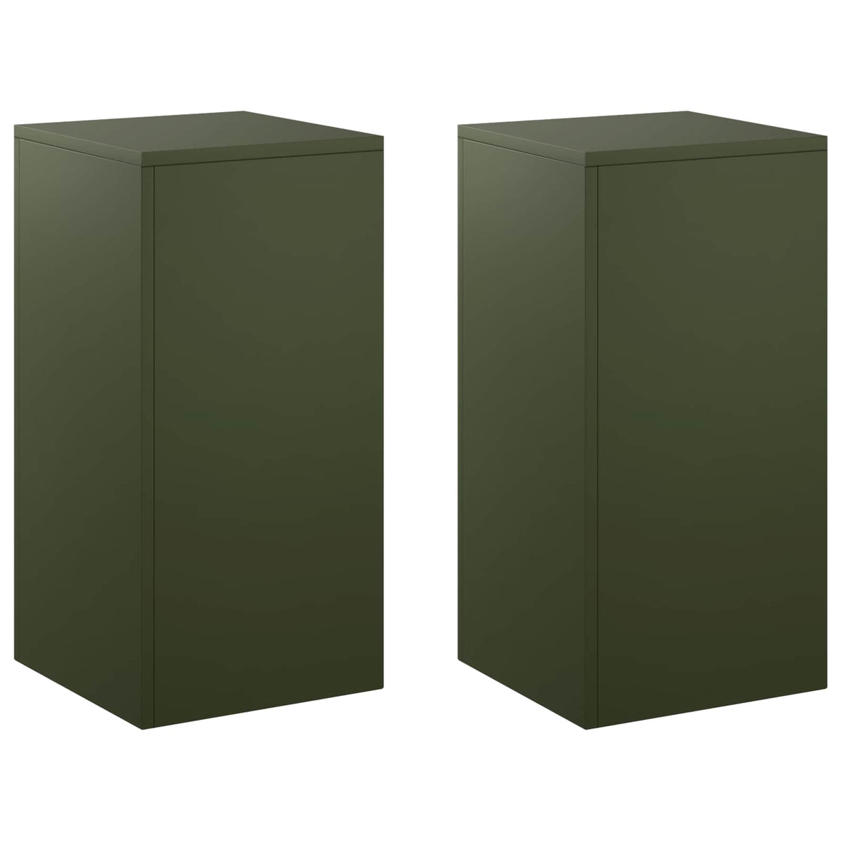 Planteholder 2 pcs Olivengrøn 30 x 30 x 60 cm Stål