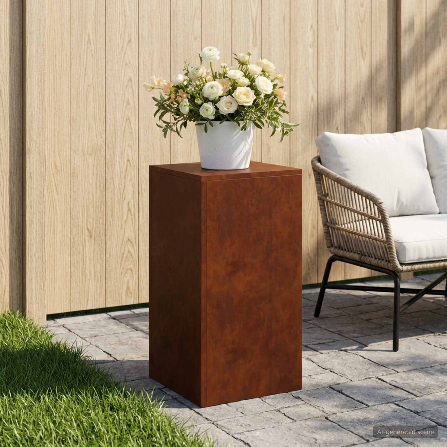 Planteholder Rusten 30 x 30 x 60 cm Cortenstål