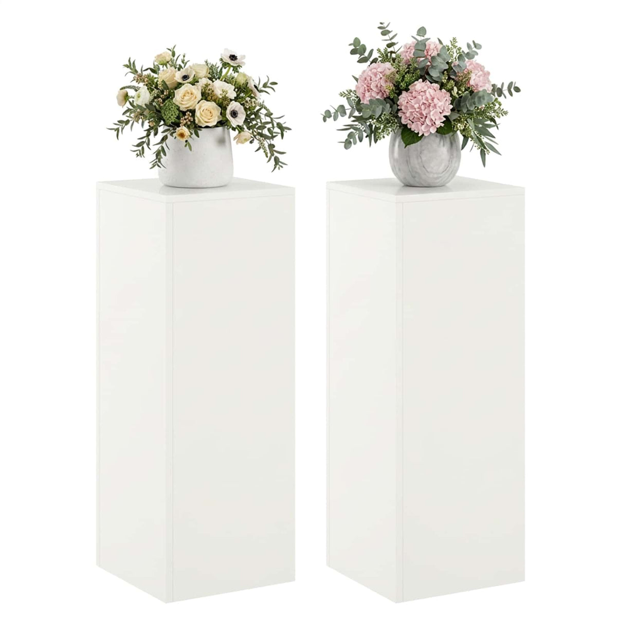 Planteholder 2 pcs Hvid 30 x 30 x 80 cm Stål