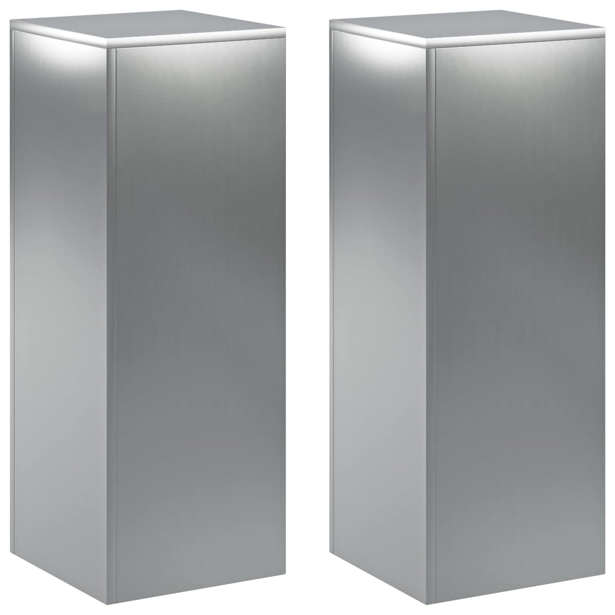 Planteholder 2 pcs Sølv 30 x 30 x 80 cm Rustfrit stål