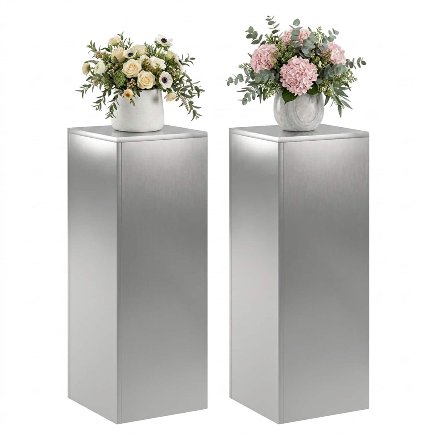 Planteholder 2 pcs Sølv 30 x 30 x 80 cm Rustfrit stål