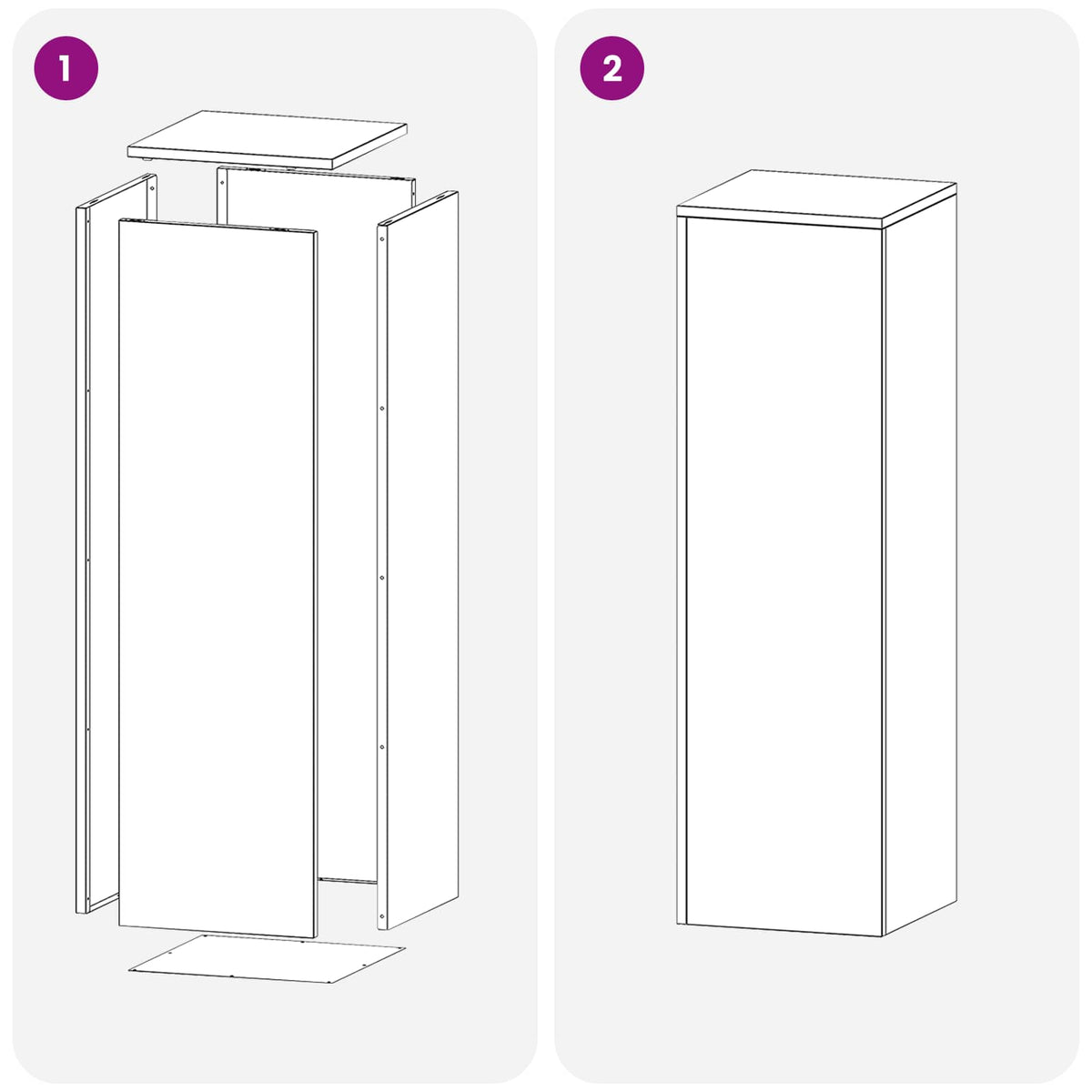 Planteholder 2 pcs Hvid 30 x 30 x 100 cm Stål
