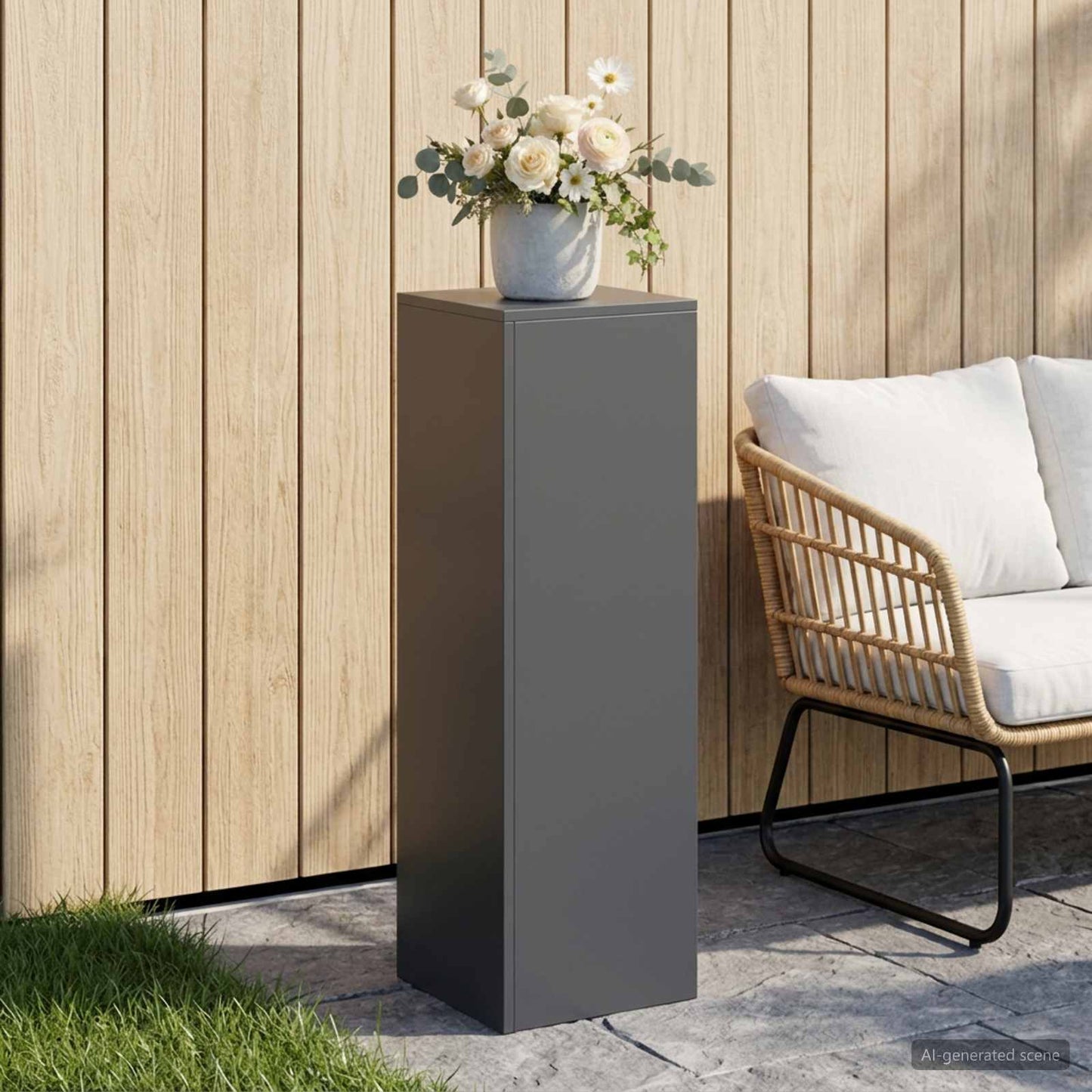 Planteholder Antracit 30 x 30 x 100 cm Rustfrit stål