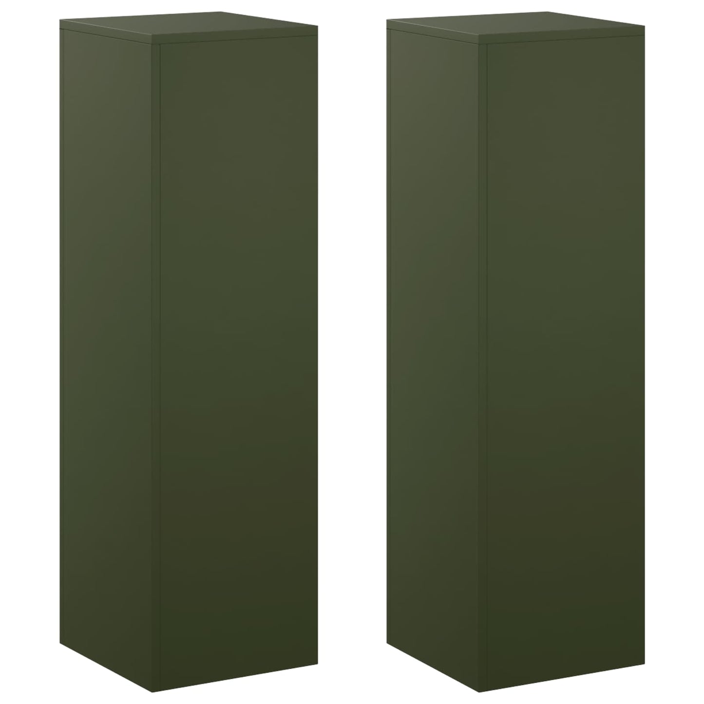 Planteholder 2 pcs Olivengrøn 30 x 30 x 100 cm Stål