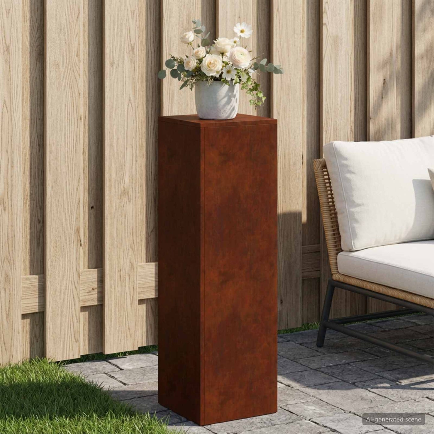Planteholder Rusten 30 x 30 x 100 cm Cortenstål