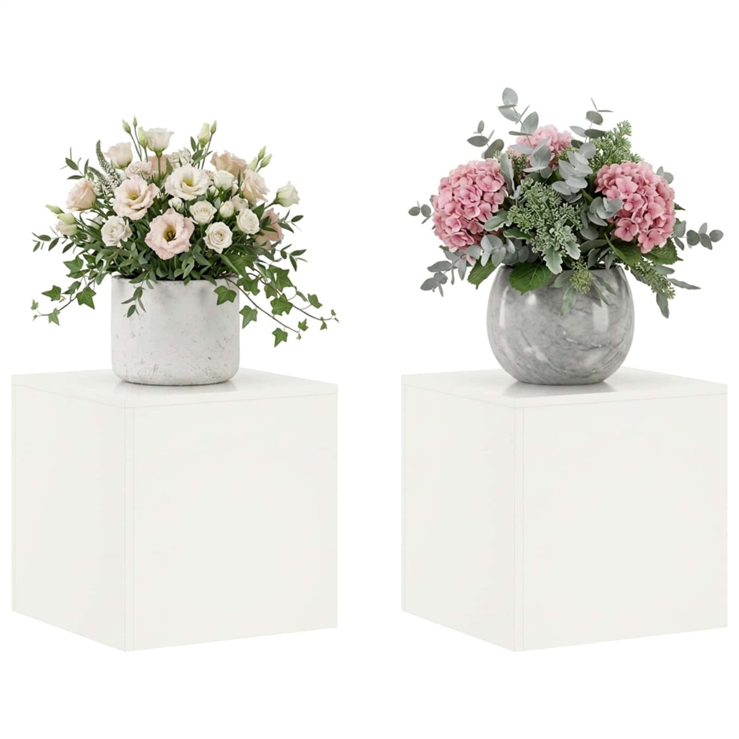 Planteholder 2 pcs Hvid 40 x 40 x 40 cm Stål