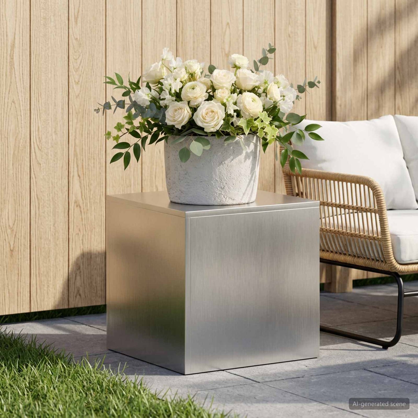 Planteholder Sølv 40 x 40 x 40 cm Stål